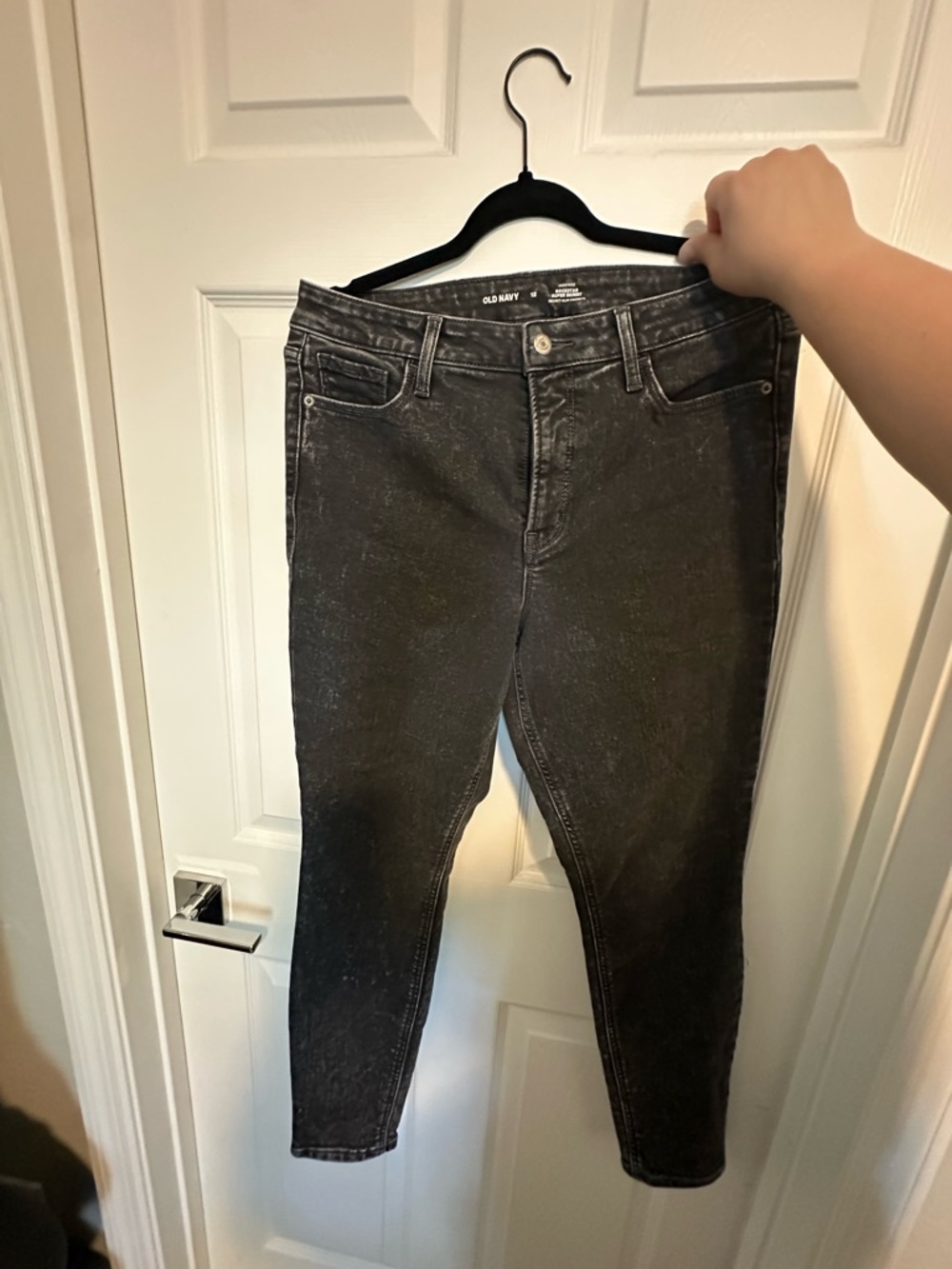 Old Navy Women's Black Acid-Wash Skinny Jeans